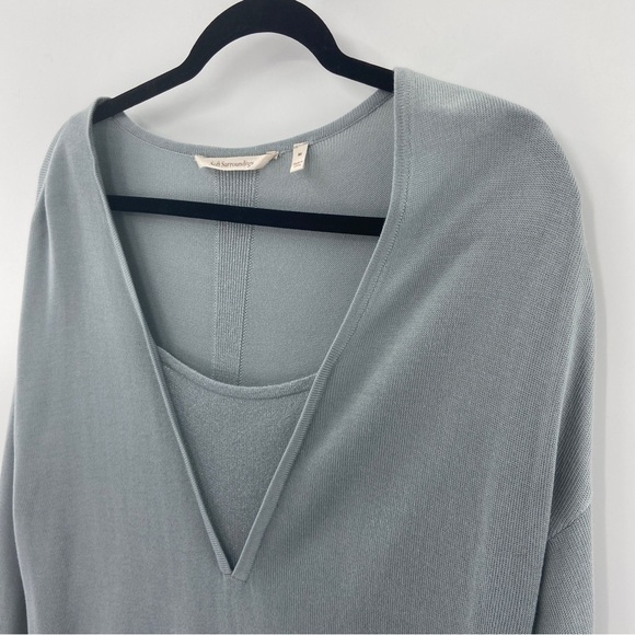 Soft Surroundings Seri Tunic Sweater V-neck Metallic Lightweight Size Medium - Picture 3 of 8